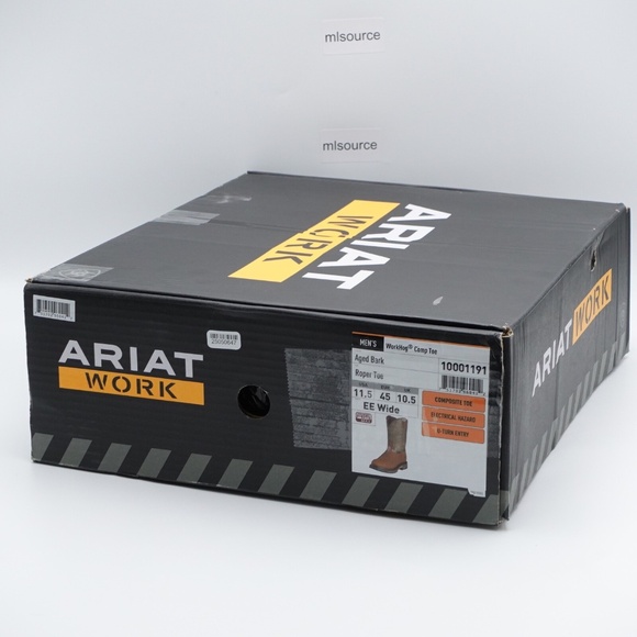 SLD NEW Size 11.5 WIDE 2E Men's Ariat WorkHog Composite Roper Safety Toe Boots - Picture 4 of 11